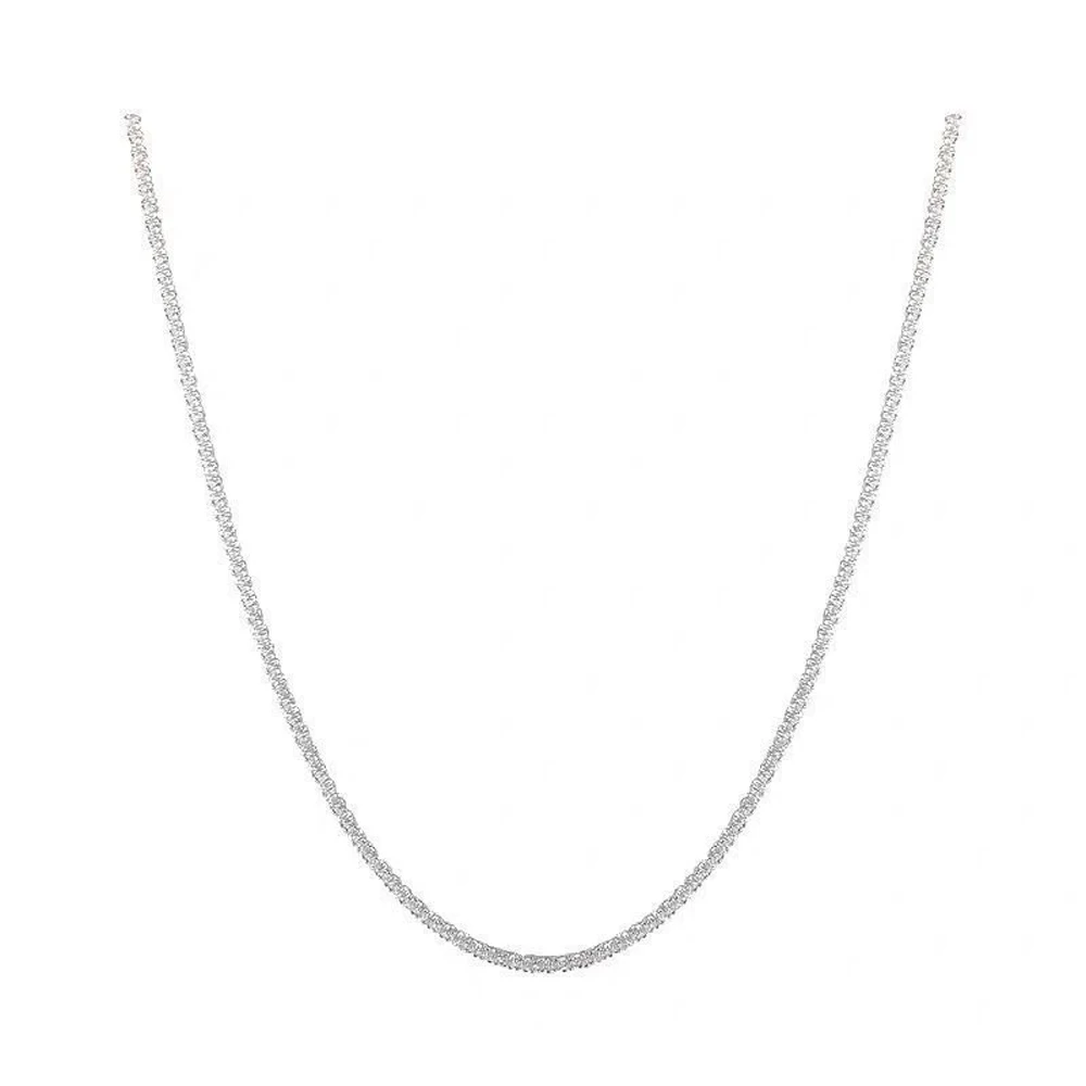 SUMENG 2024 New Popular Silver Colour Sparkling Clavicle Chain Choker Necklace Collar For Women Fashion Jewelry Birthday Gifts