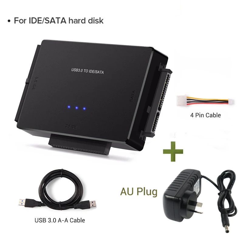 USB 3.0 naar SATA IDE Harde Schijf Adapter Converter Kabel voor 3.5 2.5 inch HDD/SSD CD DVD ROM CD-RW 3 in 1 IDE SATA Adapter