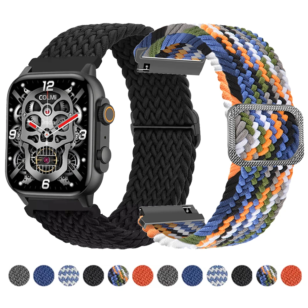 20mm 22mm Nylon band für colmi c81 p71 p68 m42 v68 v70 Sports ch laufen riemen c61 p73 p28 plus i31 atmungsaktives elastisches geflochtenes Armband