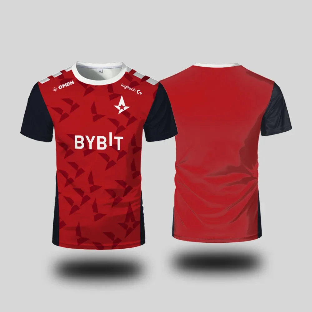 Astalis Esports نادي موحد جيرسي CS2 المهنية الدوري لاعب التدريب القمم تي شيرت رجالي مخصص الرياضة س الرقبة قصيرة الأكمام