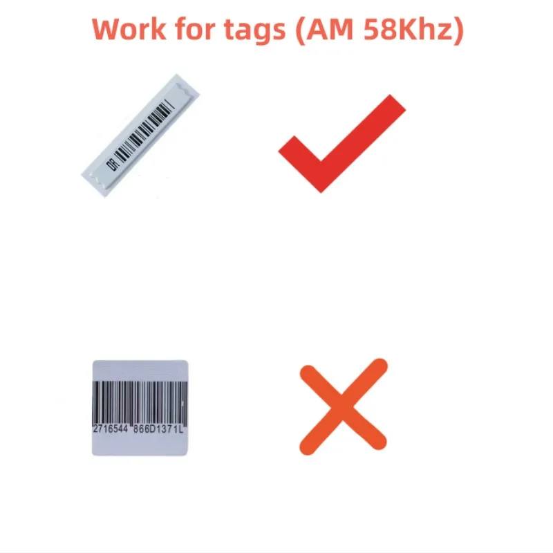 EAS 58 KHz AM DR Soft Label Deactivator With Sound Supermarket Security Tag Anti Theft System Tag Opener