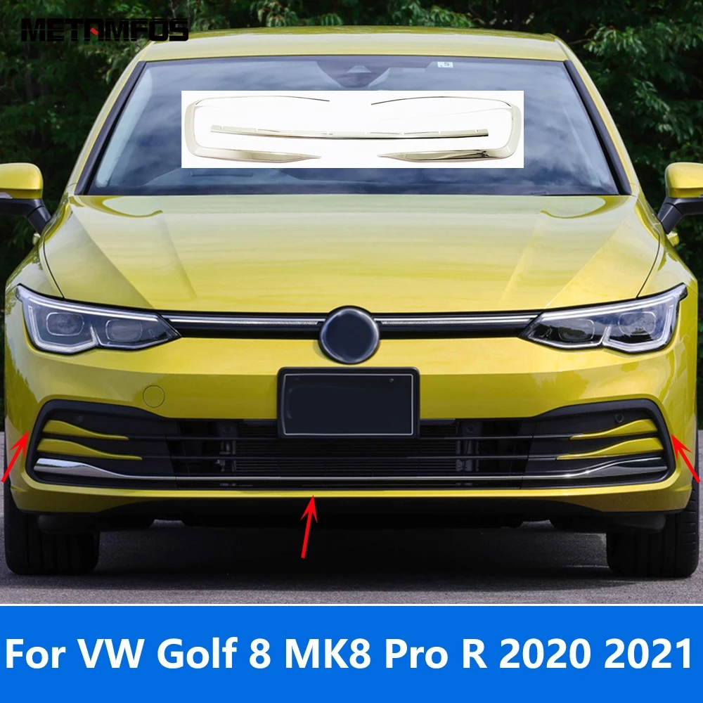 

Front Fog Light Lamp Grille Trim For Volkswagen VW Golf 8 MK8 Pro R 2020 2021 Front Bumper Lip Trim Body Kit Splitter Diffuser