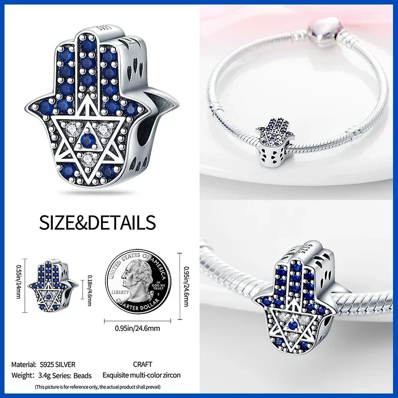 سحر الفضة الإسترلينية الحقيقية للنساء ، حبات عين الشيطان الكلاسيكية ، تناسب أساور الباندورا الأصلية ، صناعة المجوهرات الجميلة التي تصنعها بنفسك