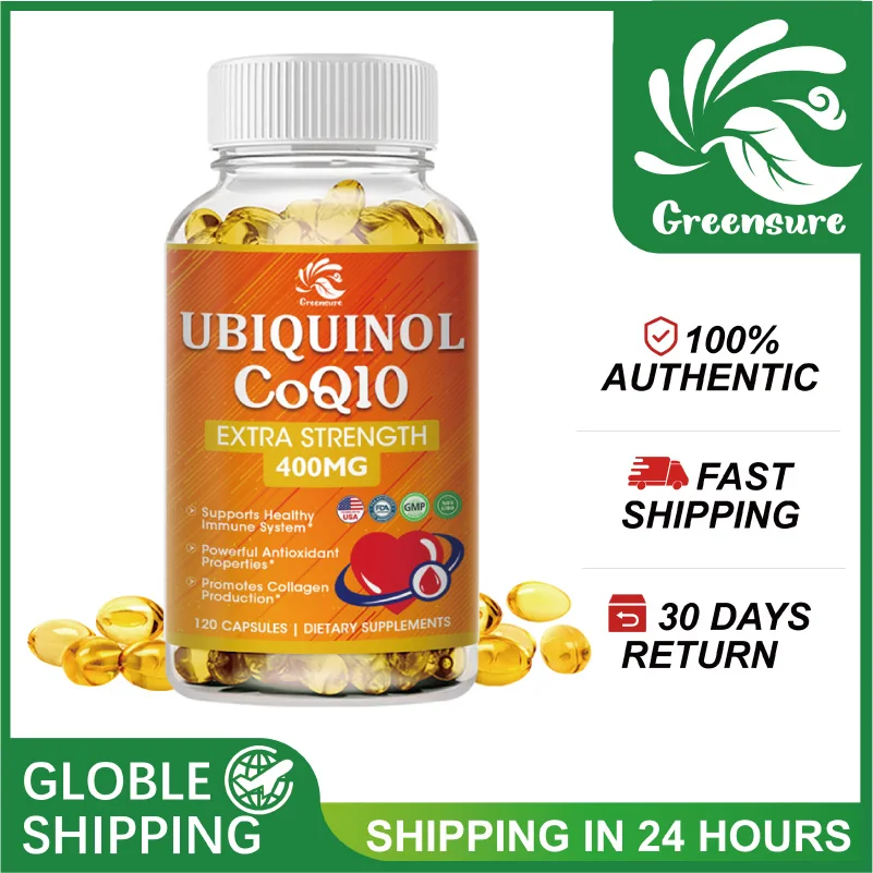 

Greensure 400mg Absorbable Coenzyme Q10 Capsules 60/120 Vegetable Capsules - Protective Antioxidant