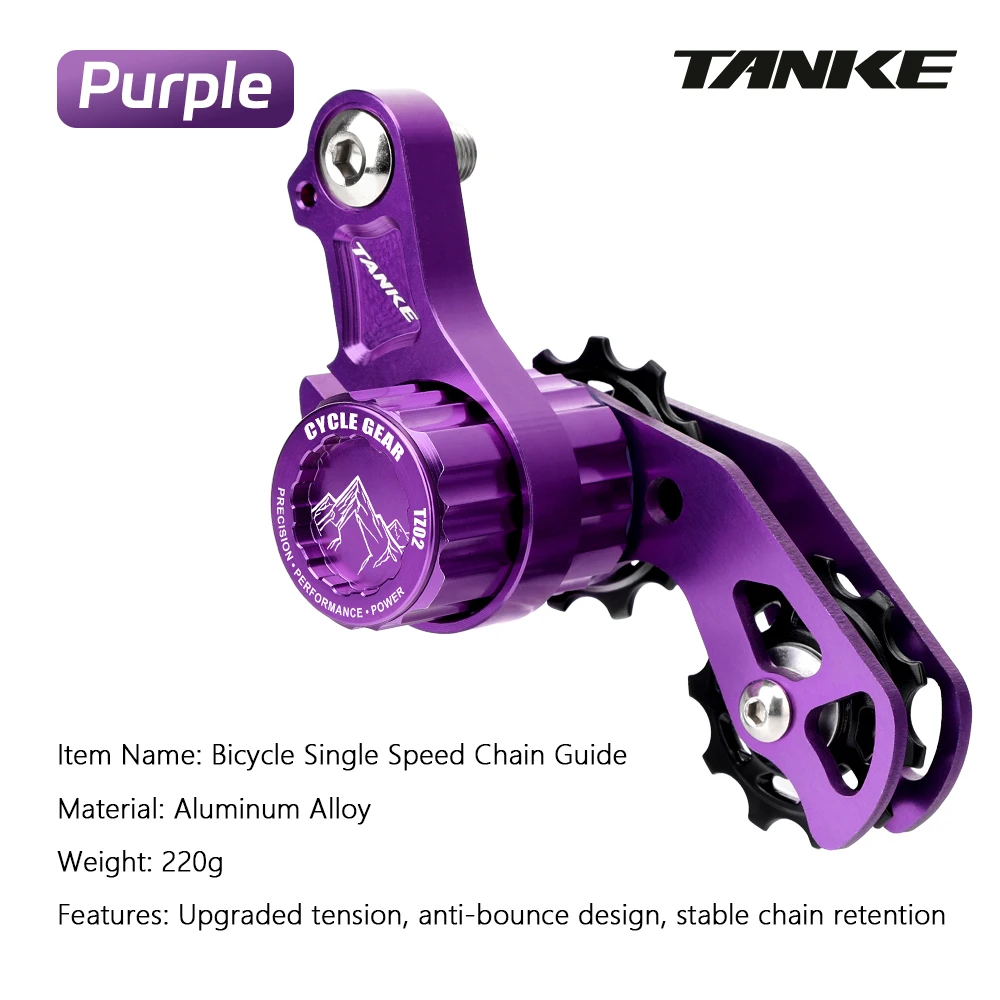 TANKE Single-Speed-Kettenspanner aus Aluminiumlegierung, Dropout-Montage, versiegelte Feder, Anti-Bounce, 20 mm verstellbar, MTB-Fahrradführung TZ02