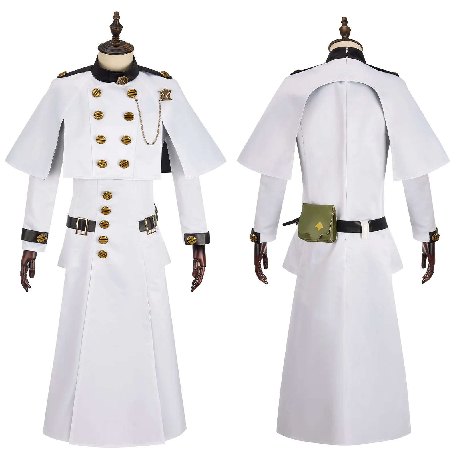 Disfraz de Cosplay de Anime Nael para hombre, bata blanca con bolsa de cintura, uniforme de Halloween, traje de fiesta de Carnaval