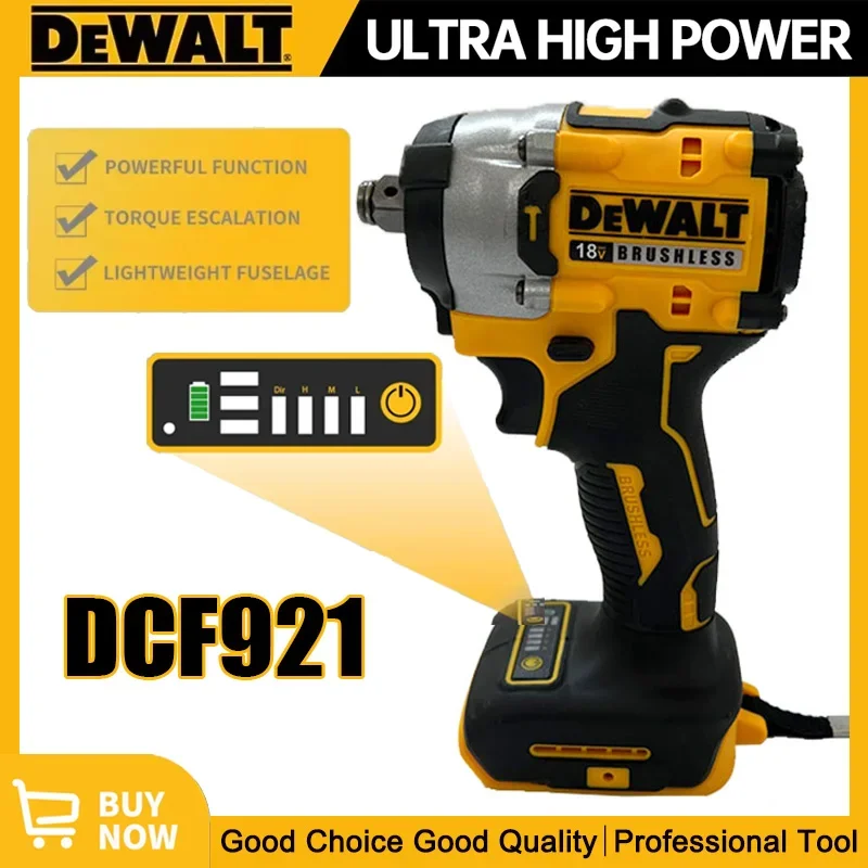 Dewalt DCF921 Cordless Electric Brushless Impact Wrench High Torque LED Light 406N.m Lightweight Professional Power Tool for 18V