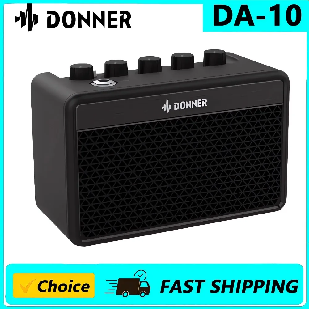 

Donner мини-гитарный усилитель, небольшой усилитель для электрогитары, 5 Вт, портативный, комбинированный усилитель для практики гитары DA-10