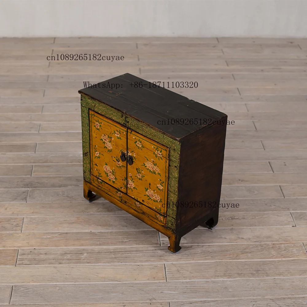 Classic Patterned Solid Wood Farmhouse Design Eco-Friendly Durable Bedside Organizer Cupboard