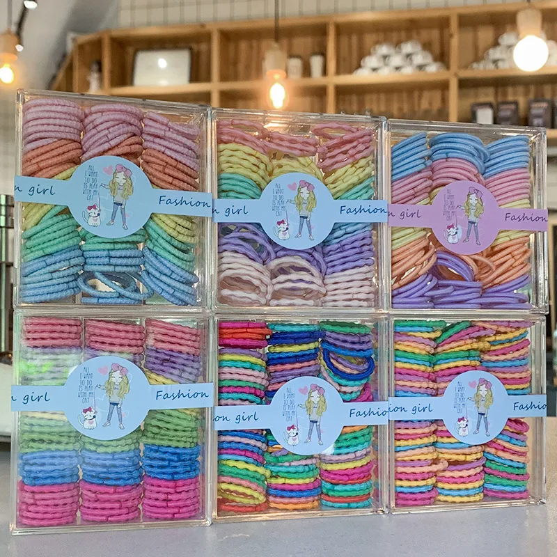 

Базовые эластичные резинки для волос для детей: разноцветные, высокоэластичные, не повреждающие волосы, мягкие, для малышей, в коробке