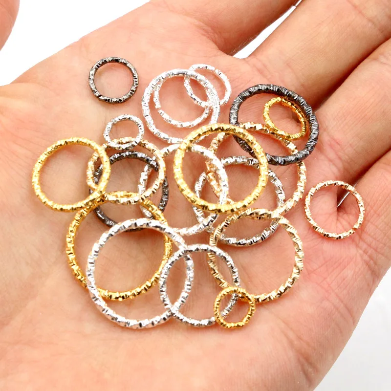 50-100pcs/lot 8 10 15 18 20mm 5-Colors Jump Rings Round Twisted Split Rings Connectors For Diy Jewelry Finding Making Supplies