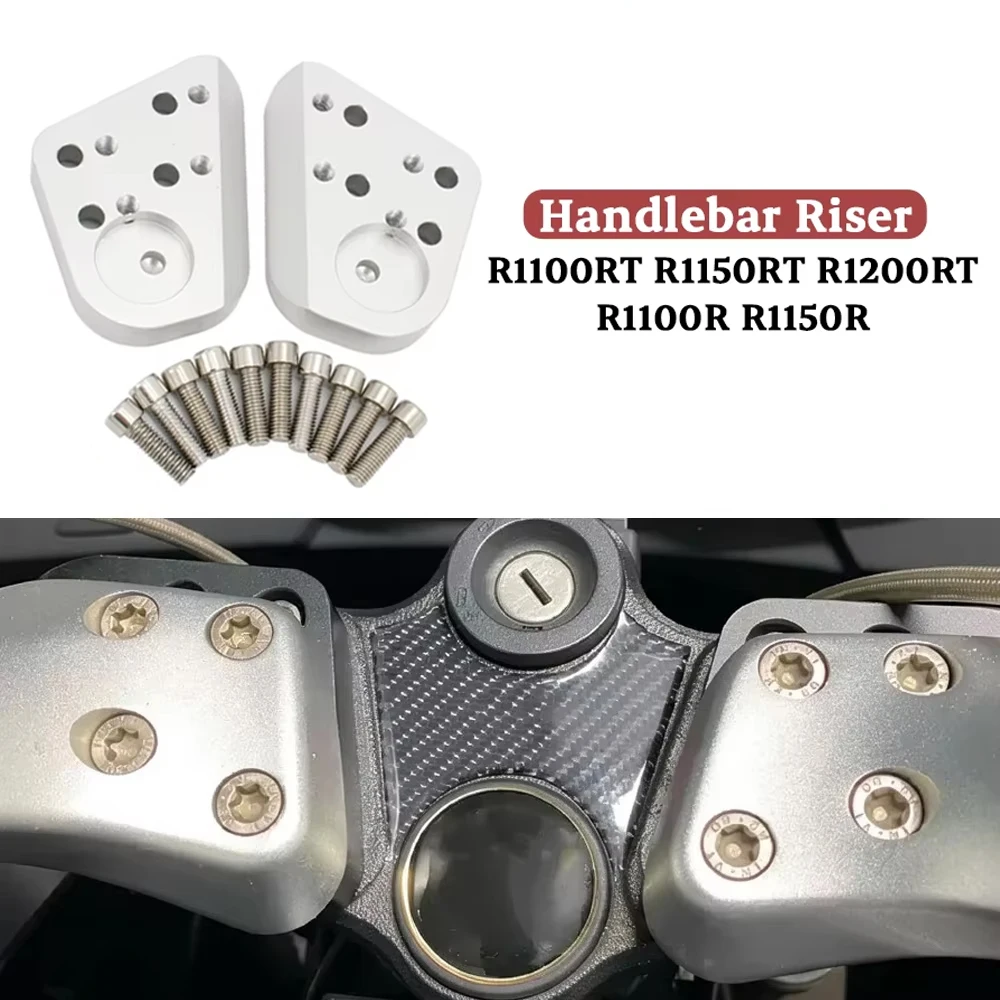 

Motorcycle For BMW R1200RT R1150RT R1100RT R1100R R1150R R 1100 1150 1200 RT R Silver Handlebar Riser Aluminum Accessories Parts