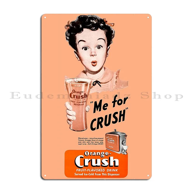 Orange Crush Advert Metal Signs Kitchen Custom Club Bar Plaques Tin Sign Poster