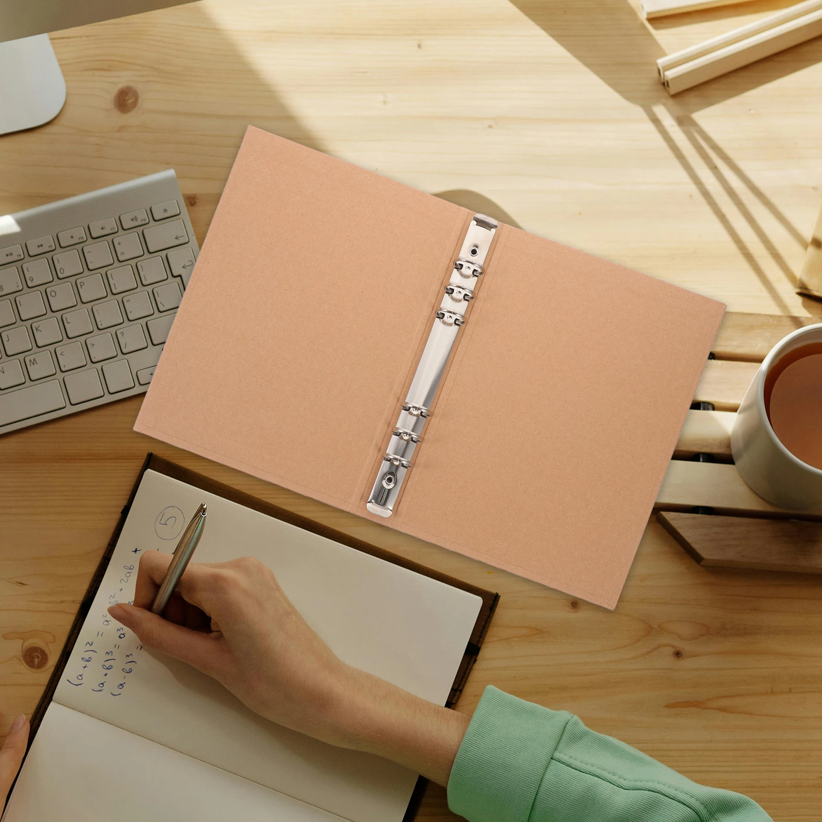 

A5 Kraft Binder Cover Notebook Covers 6 Hole Notebook Shell Retro Folder Case Document Storage ganizer