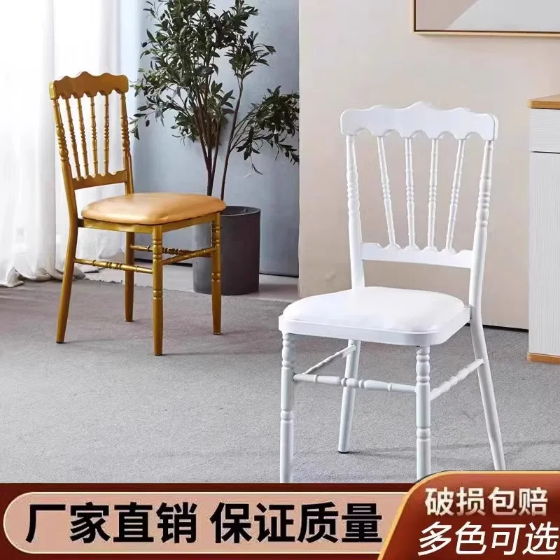 Hotel banquet chairs, wrought iron restaurant dining , special bamboo , Napoleon upholstered back ,