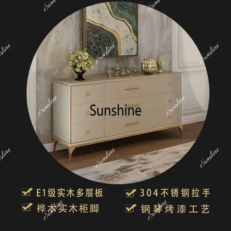 American light luxury solid wood nine-chest cabinet high-end storage cabinetT*