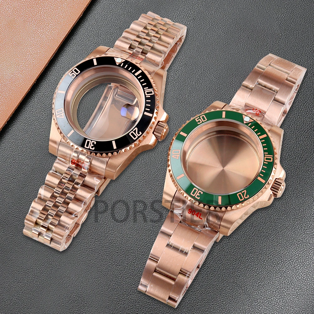 

Rose Gold 40mm NH35 Case Sapphire Glass for NH34 NH35 NH36 NH38 Movement SUB GMT Yacht-Master 28.5mm Dial Jubilee/Oyster Strap