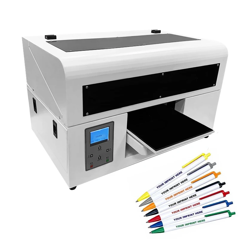 DOMSEM Professional High Quality Digital Printers Uv Flatbe Printer A4 Size 20*30 Uv Printing Machine With Rotary tray