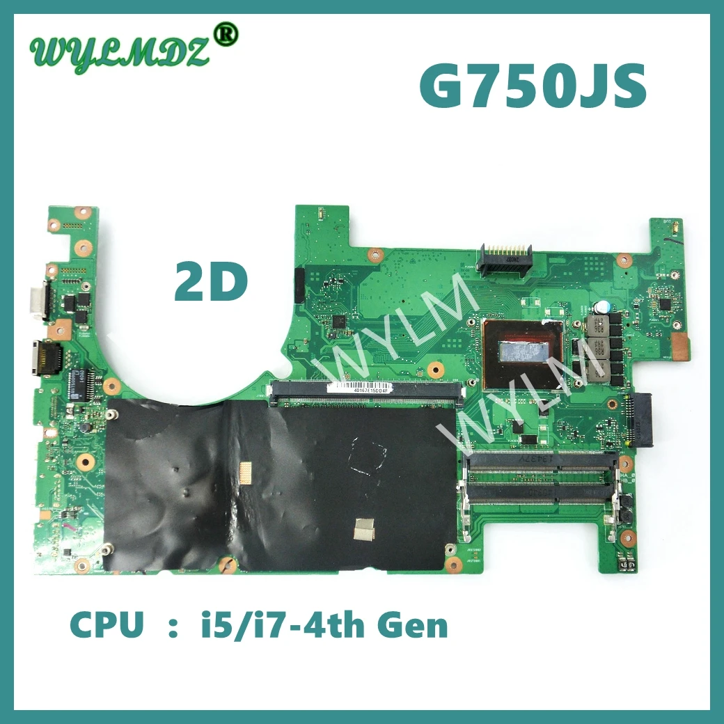 G750JS 2D i5/i7-4th Gen CPU Laptop Motherboard For ASUS G750JS G750JM G750JH G750JZ  Mainboard Support GTX870M-V3G Graphics Card