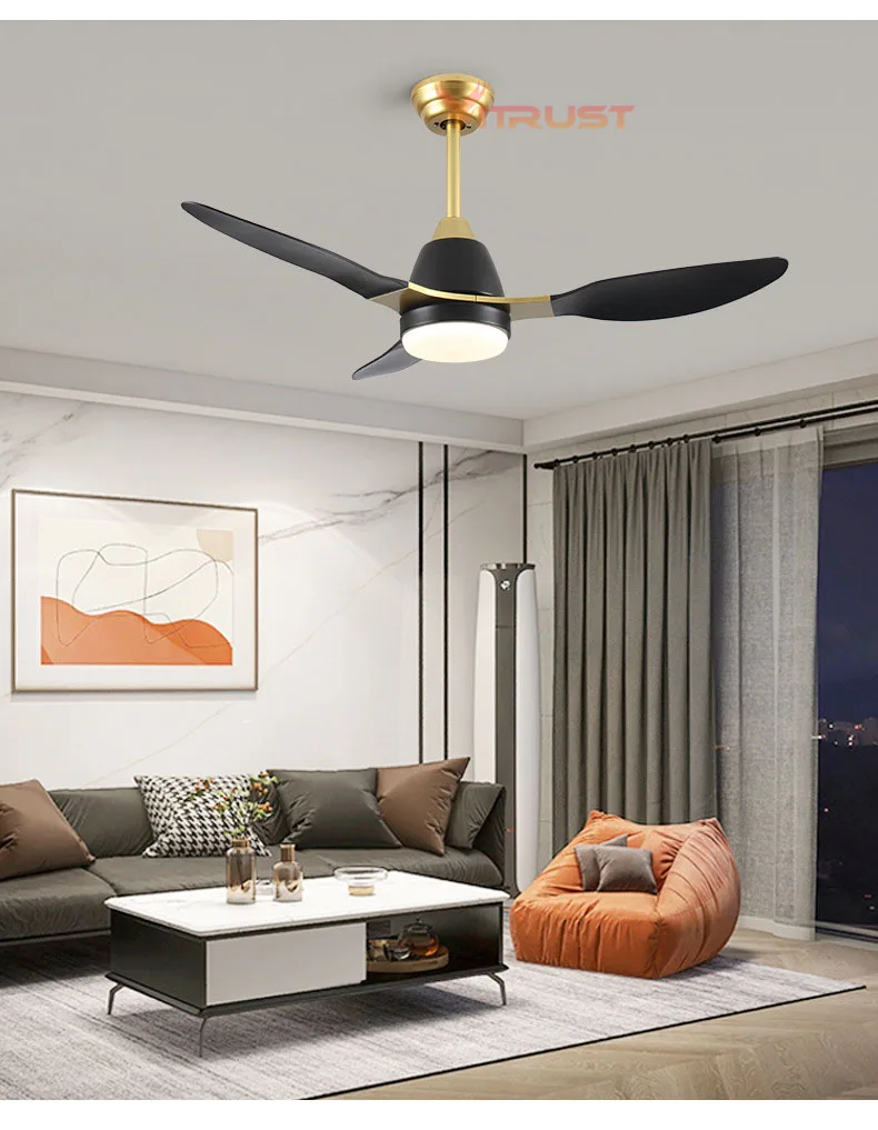 Tuya Smart Ceiling Fan Light Home LED Ceiling Fan Lights 36in 42/52 Inch Fan Black White Remote Control TUYA APP Ceiling Fan