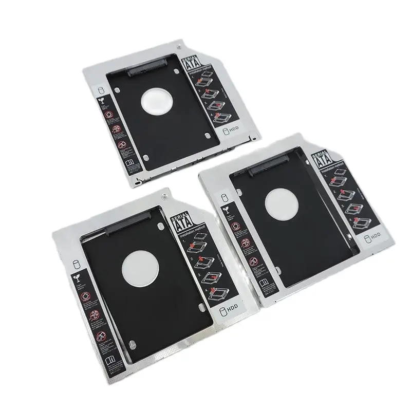 Alluminio 2nd Second Hdd Caddy 9.5mm 12.7mm Optibay SATA 3.0 2.5 ''SSD DVD CD-ROM adattatore per custodia custodia per disco rigido