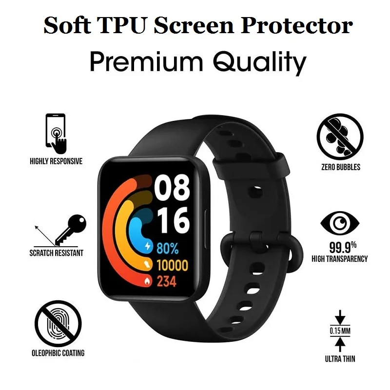 10PCS TPU Hydrogel Screen Protector for Xiaomi Redmi Watch 3 Active / REDMI WATCH 3 Lite /2Lite Smartwatch Soft Protective Film