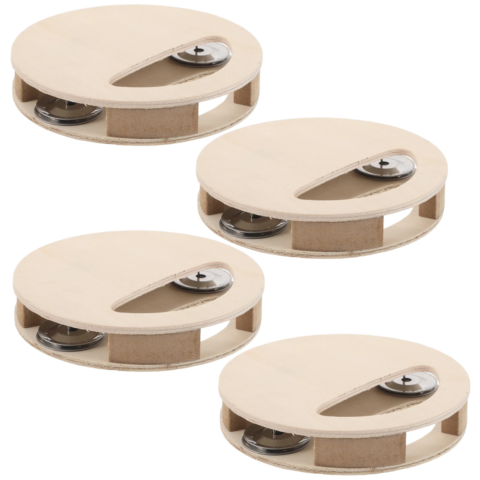Sonajeros de madera para bebé, instrumentos musicales sin pintar, sensoriales Montessori, agitadores de percusión infantil, madera Natural, 4 Uds.