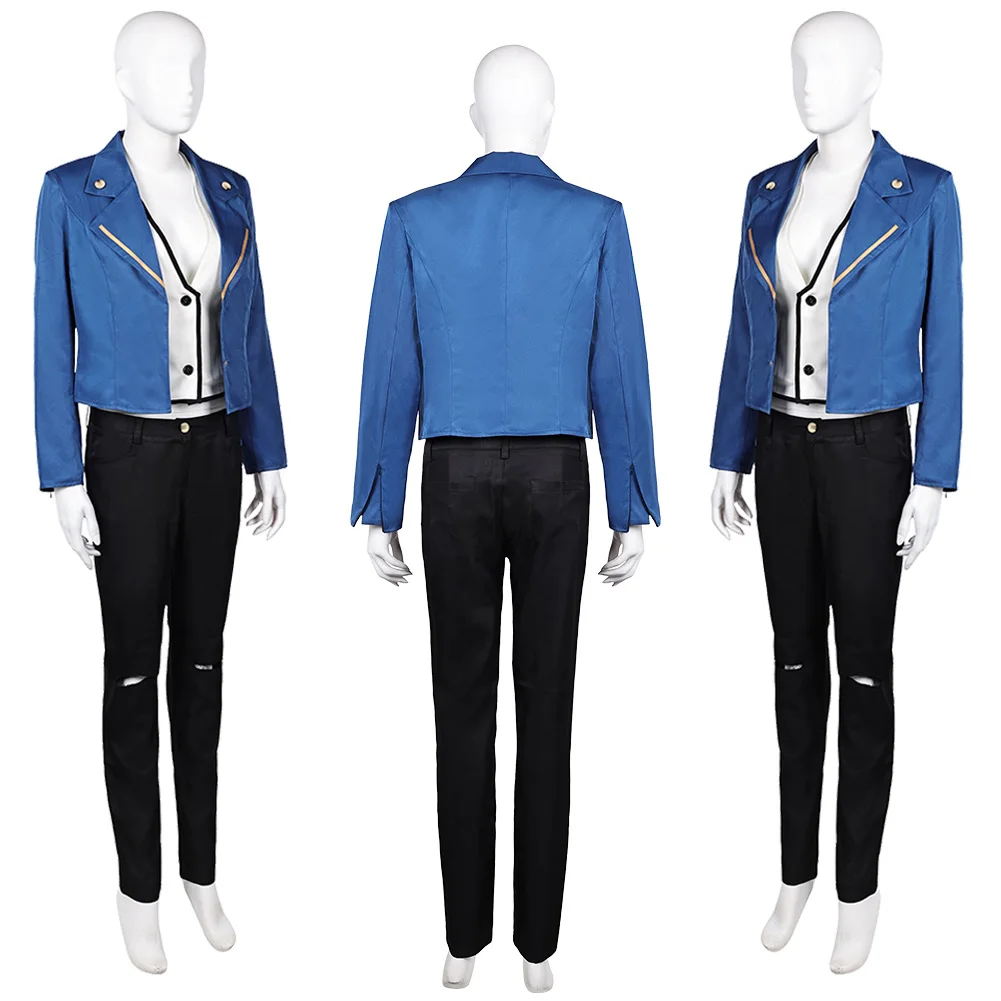 Anime TV Lazarus Cosplay Christine Cappotto blu Pantaloni Festa Gioco di ruolo Costume Abiti per adulti femminili Vestito Festa di carnevale di Halloween