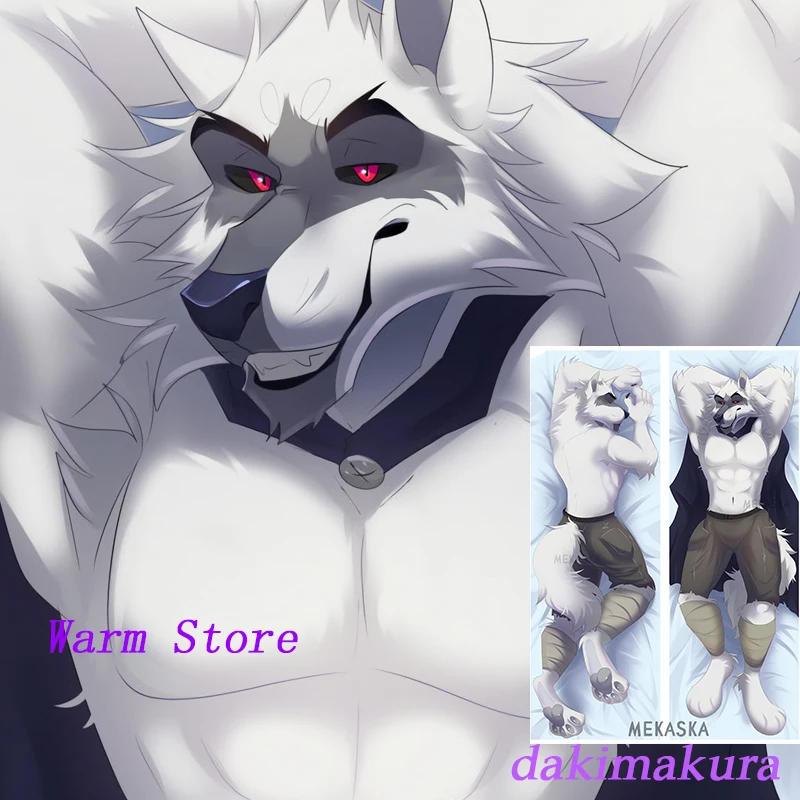 Dakimakura أنيمي الموت الذئب بالذئب كبير على الوجهين طباعة وسادة الجسم بالحجم الطبيعي #2