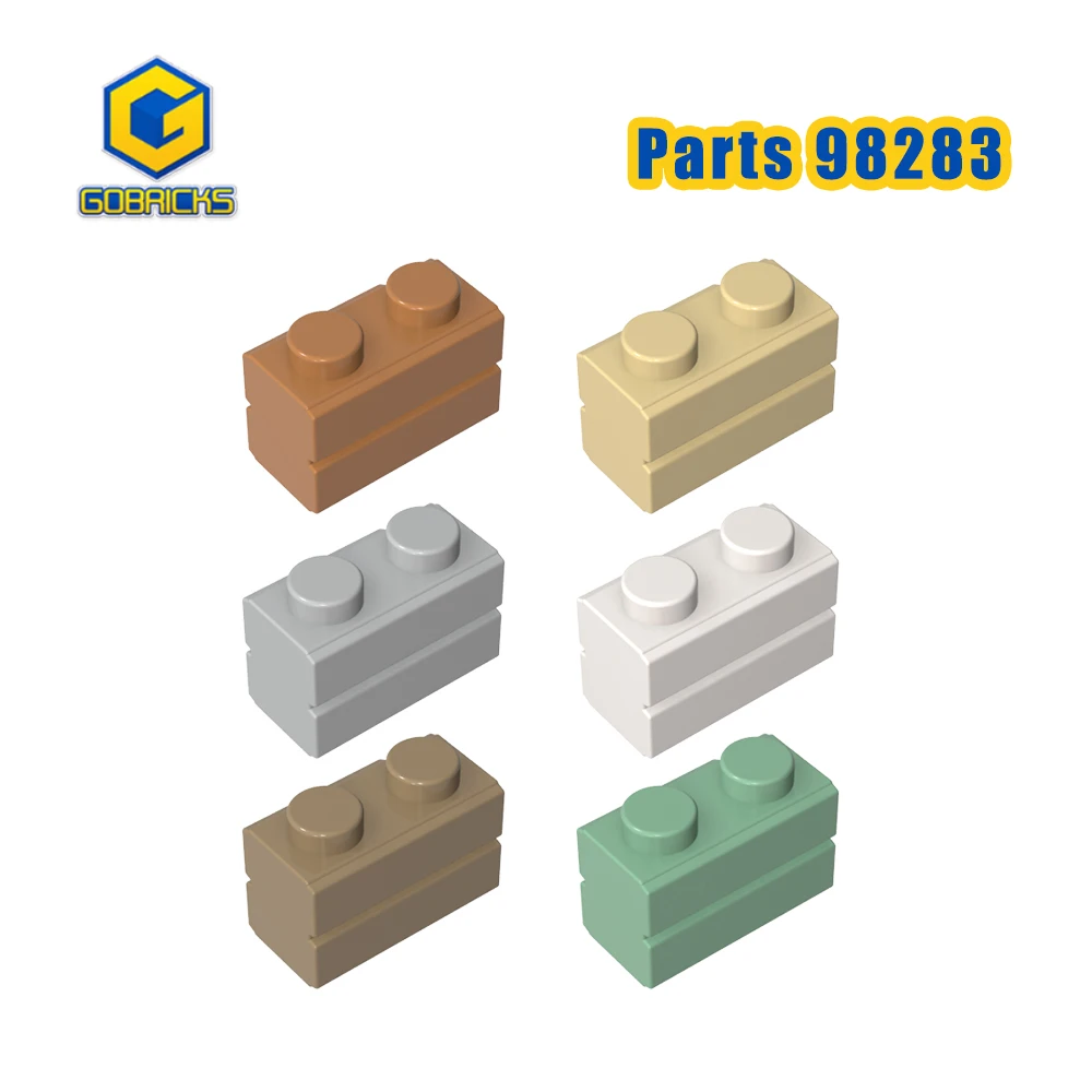 

Gobricks 52 шт. 98283 MOC смешанные однотонные кирпичи специальные 1x2 с каменными деталями профиль строительные блоки пластиковая классическая модель