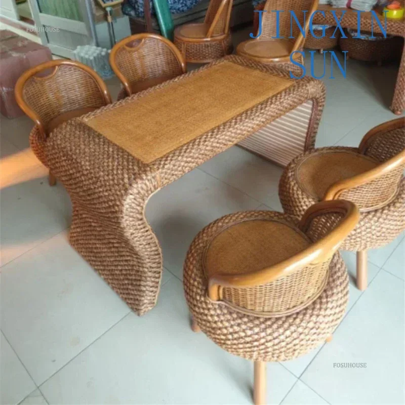 Rattan Living Room Furniture Coffee Table for Small Apartment Tatami Rectangular End Tables Balcony Leisure Tea Table s