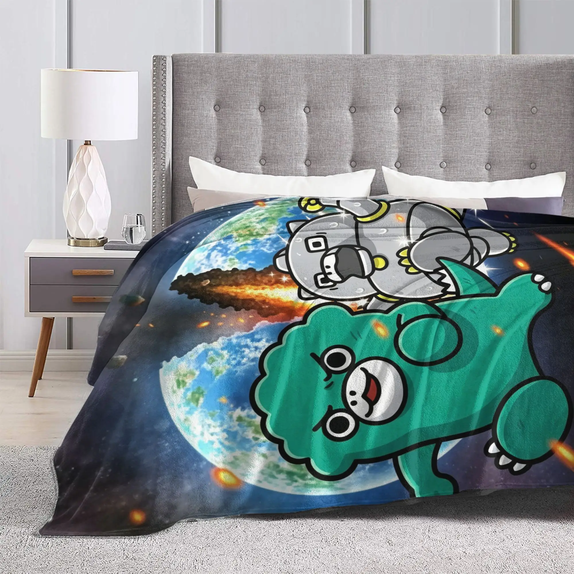 Chibi Monster Raids Again Blanket Coral Fleece Plush Textile Movie Portable Lightweight Thin Throw Blanket for Bed Bedspread