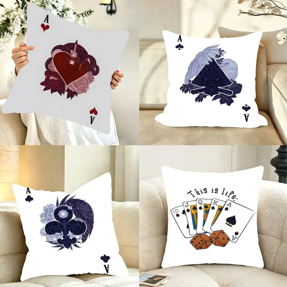 Game Table Poker Cushion Cover Bedroom bed reading backrest cushion Festive plush holiday Soft plush throw