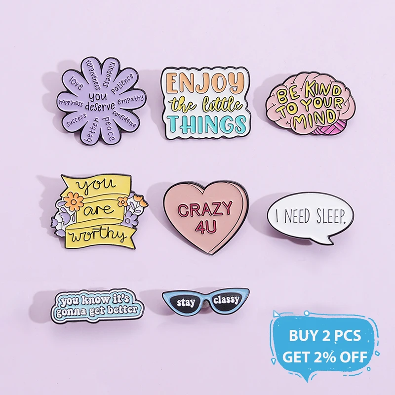 Fun Slogan Enamel Pin You Know It's Gonna Better Be Kind To Your Mind Brooches Lapel Backpack Badge Jewelry Gift For Friends