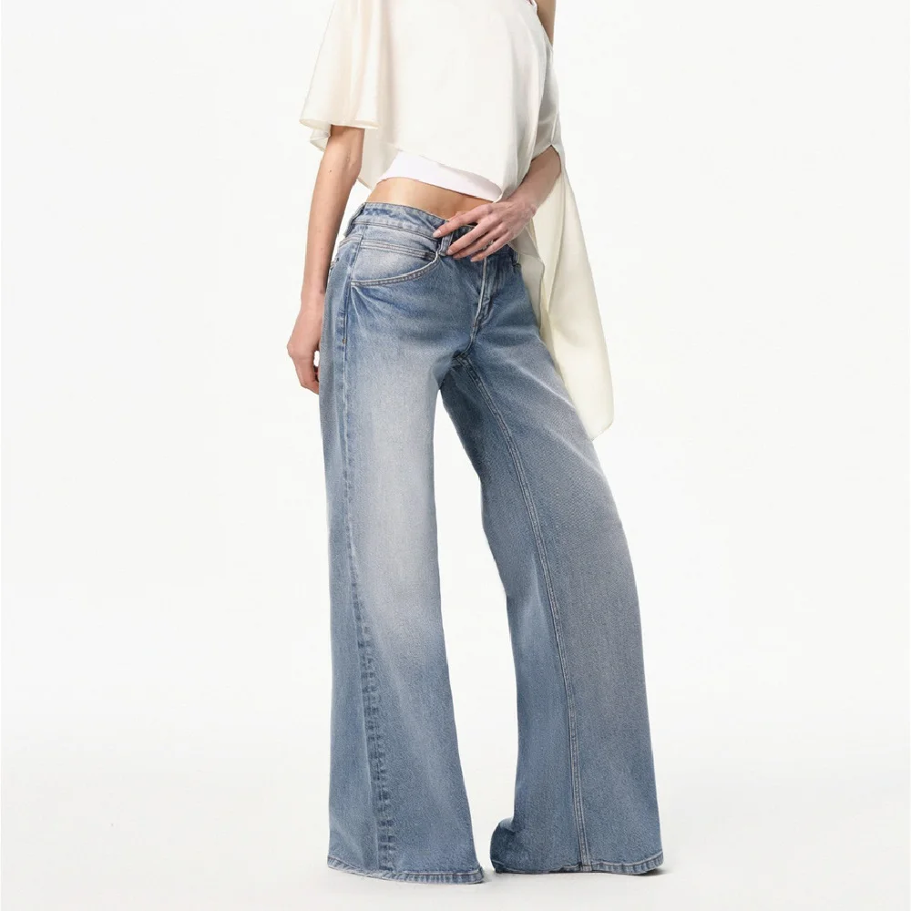 

2026 Women's Denim Trends: 100% Cotton, Blue, Loose-Fit Straight-Leg Jeans — New Y2K Style, Versatile, Full-Length Trousers bra