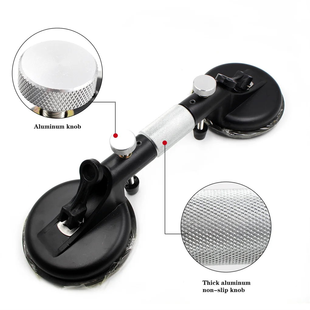 Glass Lifting Suction Cup Non-slip Handle Tile Mirror Lifter Puller Double Head Aluminum Alloy Vacuum Sucker 40cm Diameter