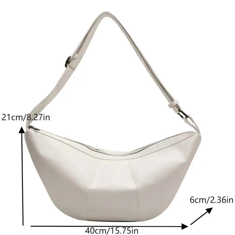 حقيبة نسائية عصرية بلون سادة كبيرة تحت الإبط حقيبة كتف كورية كاجوال عبر الجسم #6
