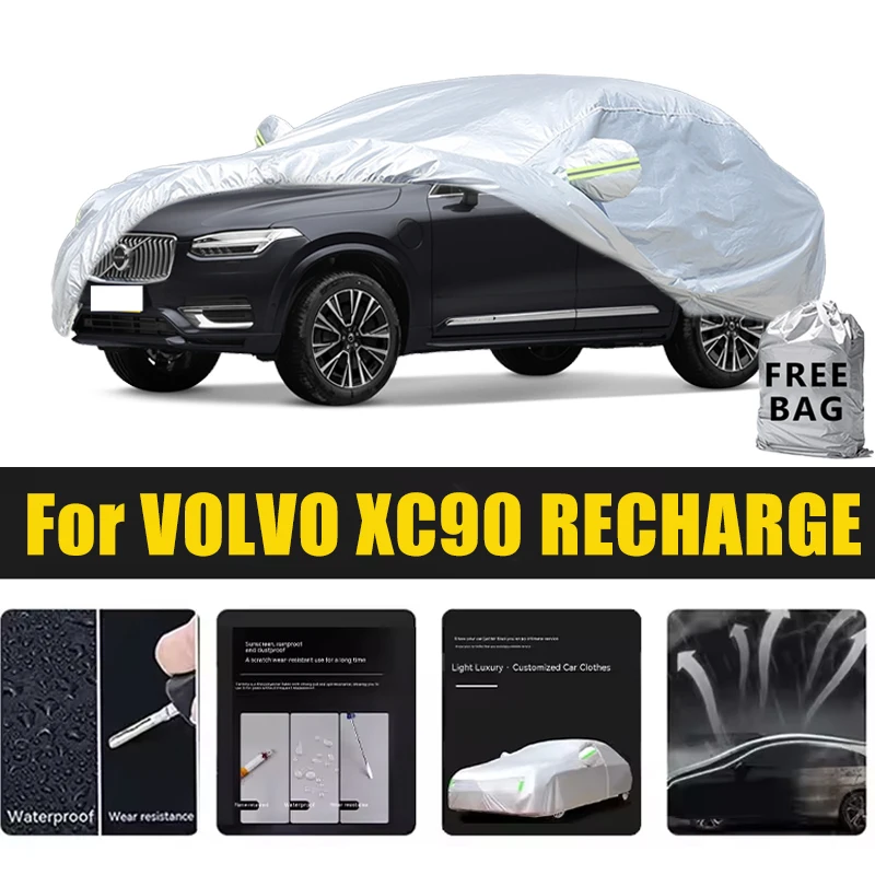 

For VOLVO XC90 RECHARGE Car Cover Outdoor Protection Covers Snow Sunshade Waterproof Dustproof Exterior UV Car Accessories