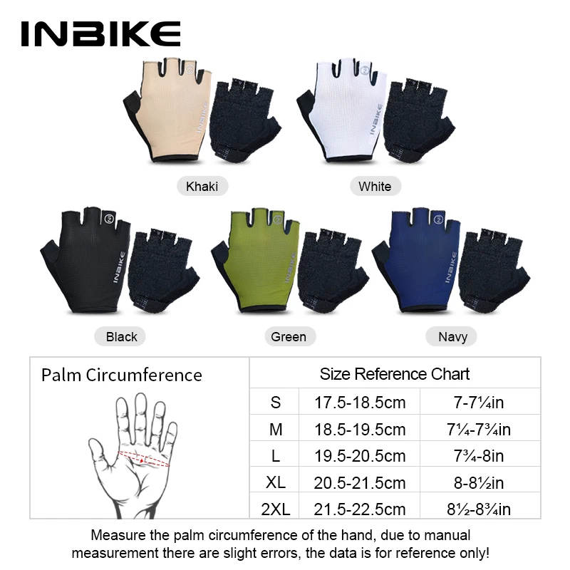 INBIKE Cycling Bike Half Finger Non-slip Gloves Shockproof Summer Breathable MTB Road Bicycle Gloves Men Cycling Equipment