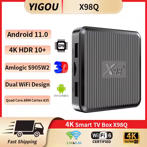 Android Box X98Q Smart TV Box Smart S905W2 4K HD AV1 Amlogic Media Player Set Top Box Android11 2.4G&amp;5G Dual WiFi 1+8GB&amp;2+16GB