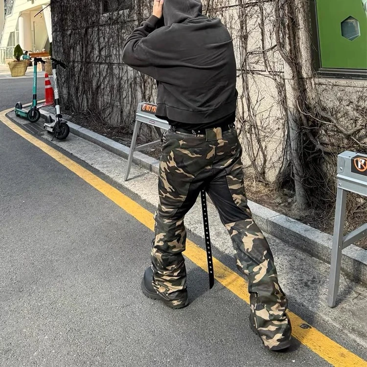 

NIGO Men's Fall Camouflage Biker Style Jeans Fashion Trend High Street Flared Pants #NGTOP11484