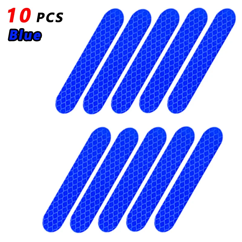80-10PCS Helm Veiligheidswaarschuwing Reflecterende Stickers Strip Waterdichte Hoge Zichtbaarheid Reflector Tape Voor Nachtrijden Wandelen Auto