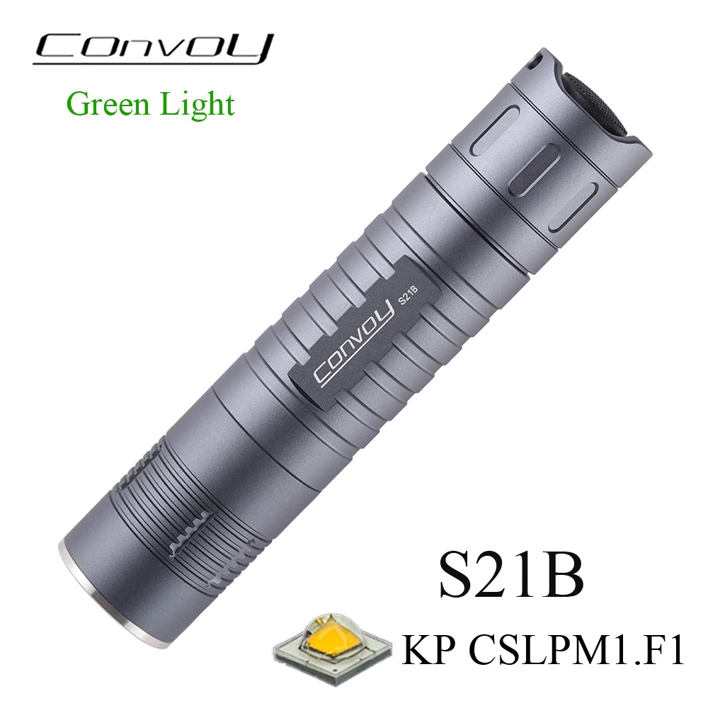 Convoy S21B Green Light Flashlight with KP CSLPM1.F1 Led Lanterna Portable Torch 21700 Flash Light Linterna High Power Lantern