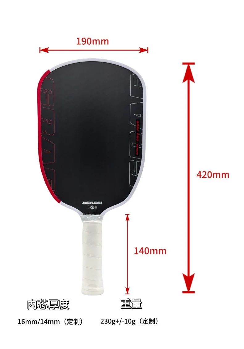 

Agassi Pro IV 16mm Pickleball Paddle GEN 4 TFP Foam Core T700 Carbon Fiber Pickleball Rackets Increases Spin & Control