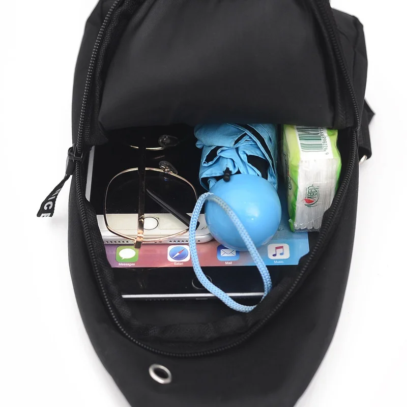 Durable & Spacious Men's Sling Backpack - Multifunctional Travel & Sport Bag with Phone Charging Port & Earphone Hole