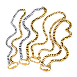 Joolim Jewelry Wholesale Waterproof&No Fade Fashion Chunky Mountaineering Buckle Cowboy Chain Stainless Steel Necklace for Women