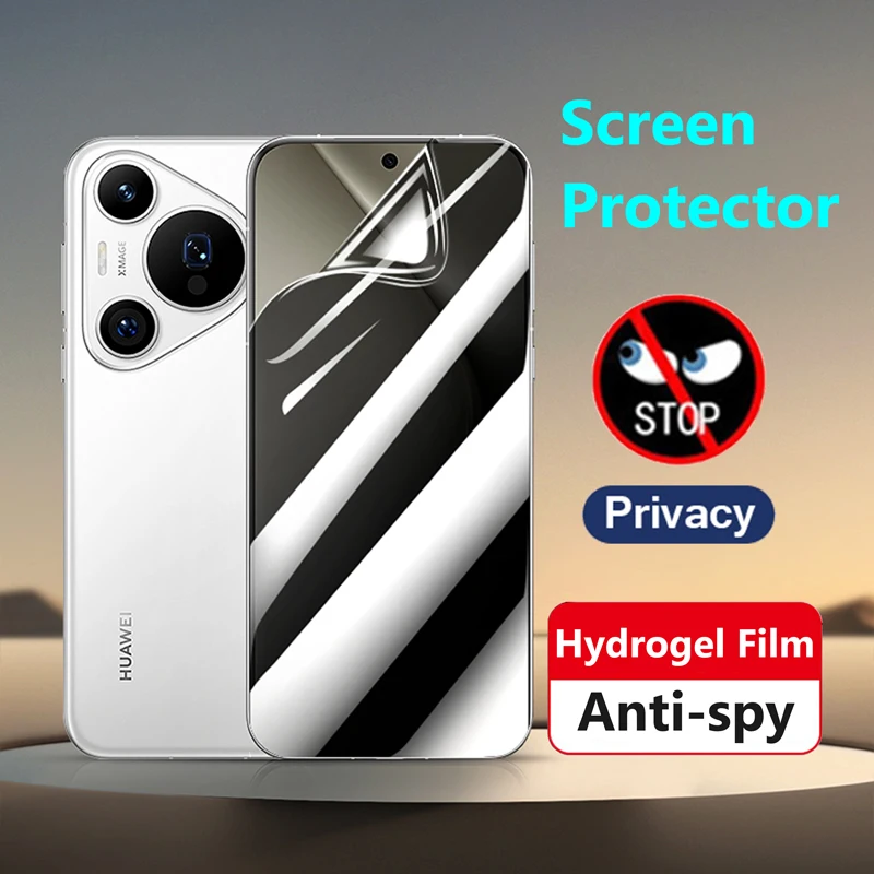 

For Huawei Pura70 Pura 70 P70 Pro Plus Ultra Anti Spy Hydrogel Film Full Cover Privacy Soft Screen Protector