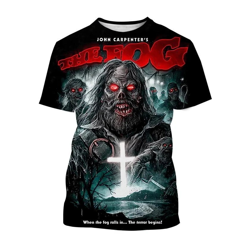 

Horror movie The Fog 3D zombie pirate Print Tees O-Neck Short Sleeve Casual Oversize Men Horror Tops Unisex clothing