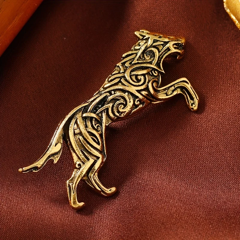 1PC Retro Wolf Brooch, Suit Coat Accessories, Animals Pin For Men