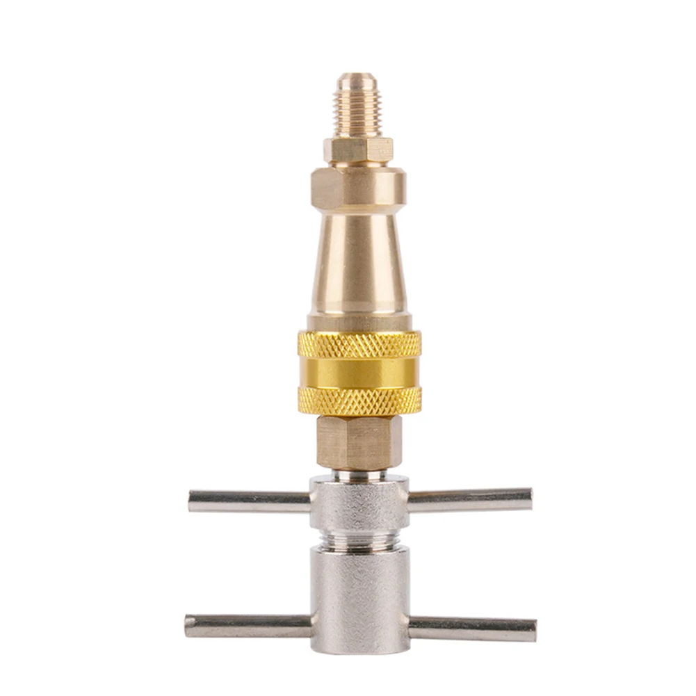 1/4-inch Refrigerator Quick Connector With Brass Washer - Quick Connect Tool For Refrigerators And Vacuum Tubes